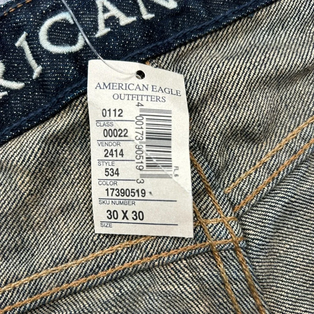 American Eagle‎ Relaxed Dark Wash Jeans Mens 30x30 Straight Leg NEW